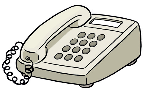 Kabelgebundenes Festnetztelefon mit Tastenfeld und Hörer