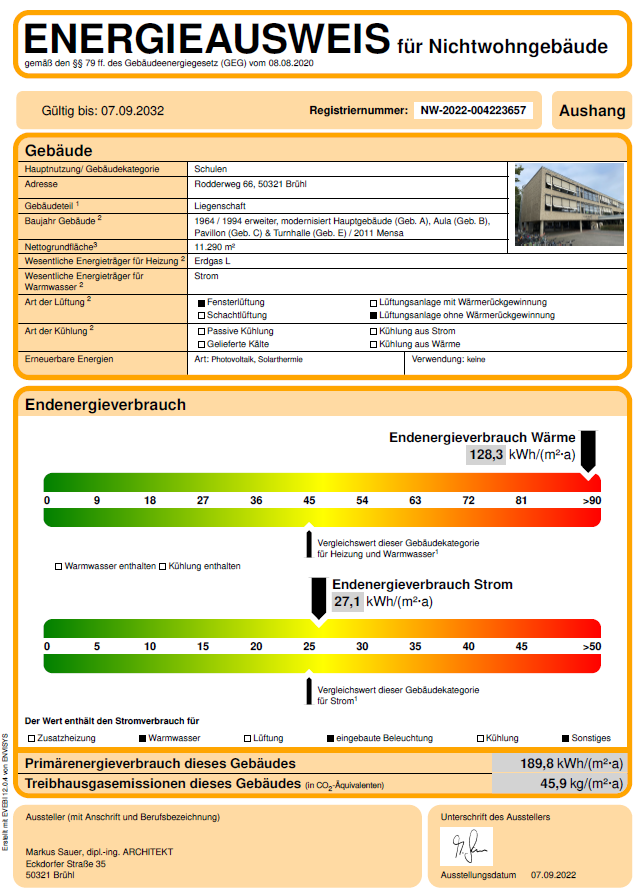 Muster – Aushang Energieausweis Max-Ernst-Gymnasium