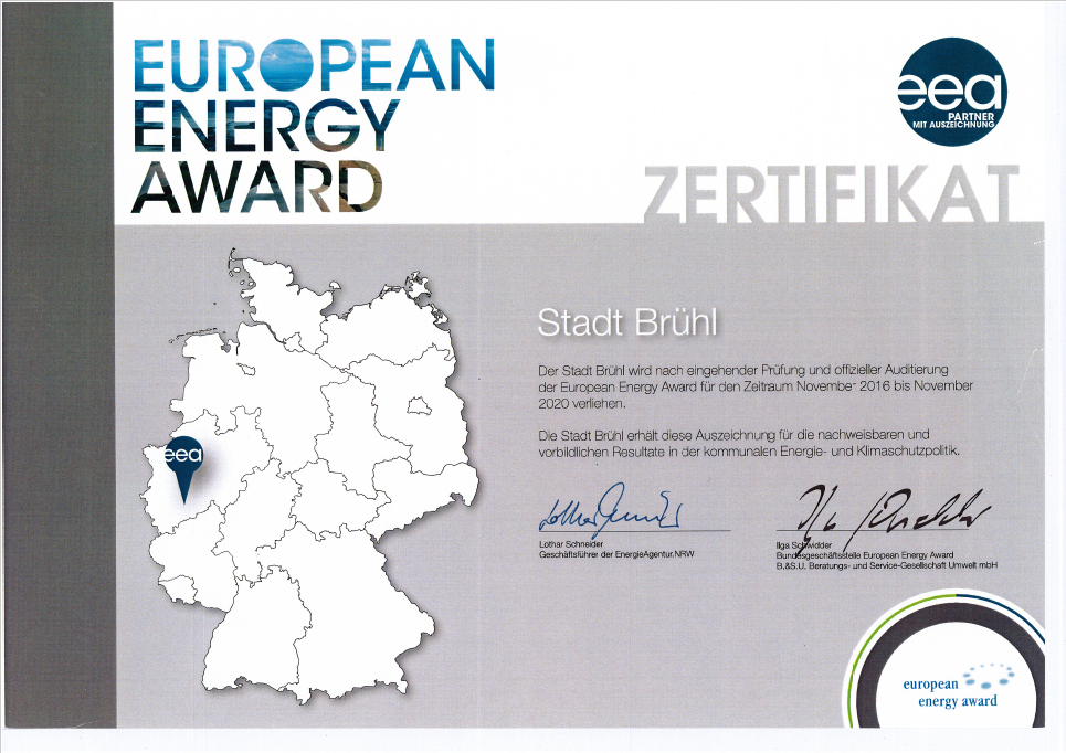 Zertifikat über die Verleihung des eea 2016