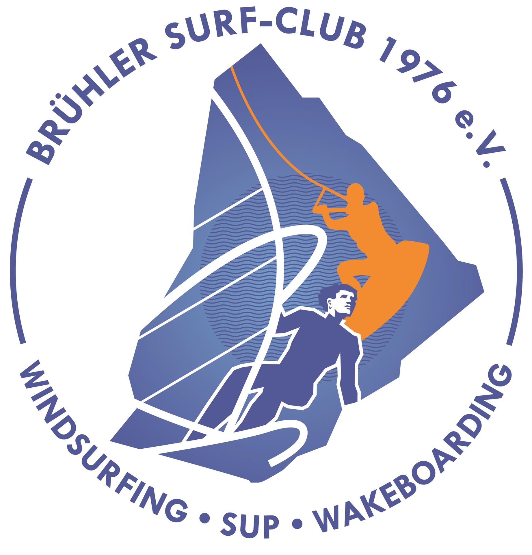 Logo blau gelb mit Surfer