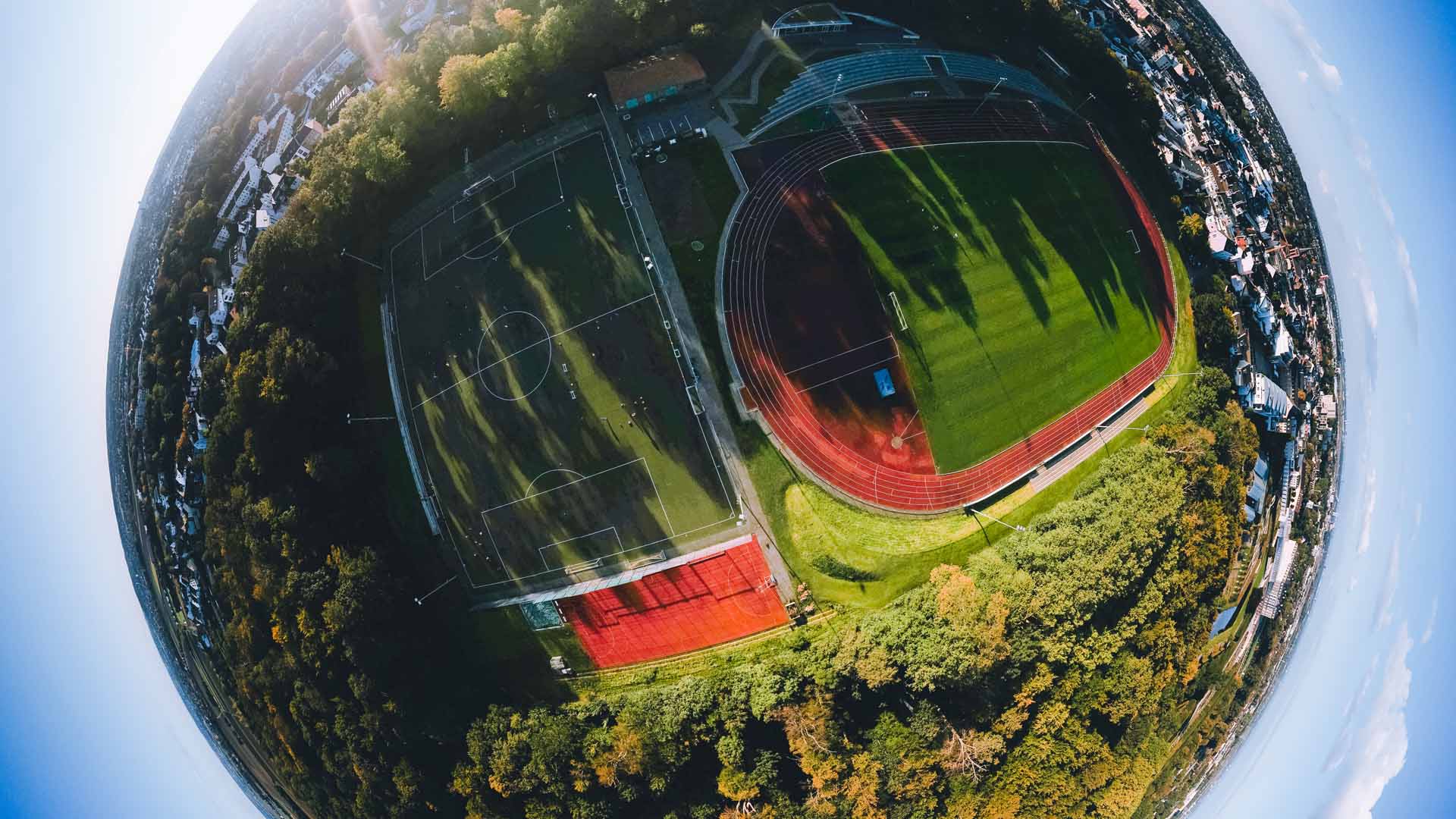 Luftbild Schlossparkstadion Brühl